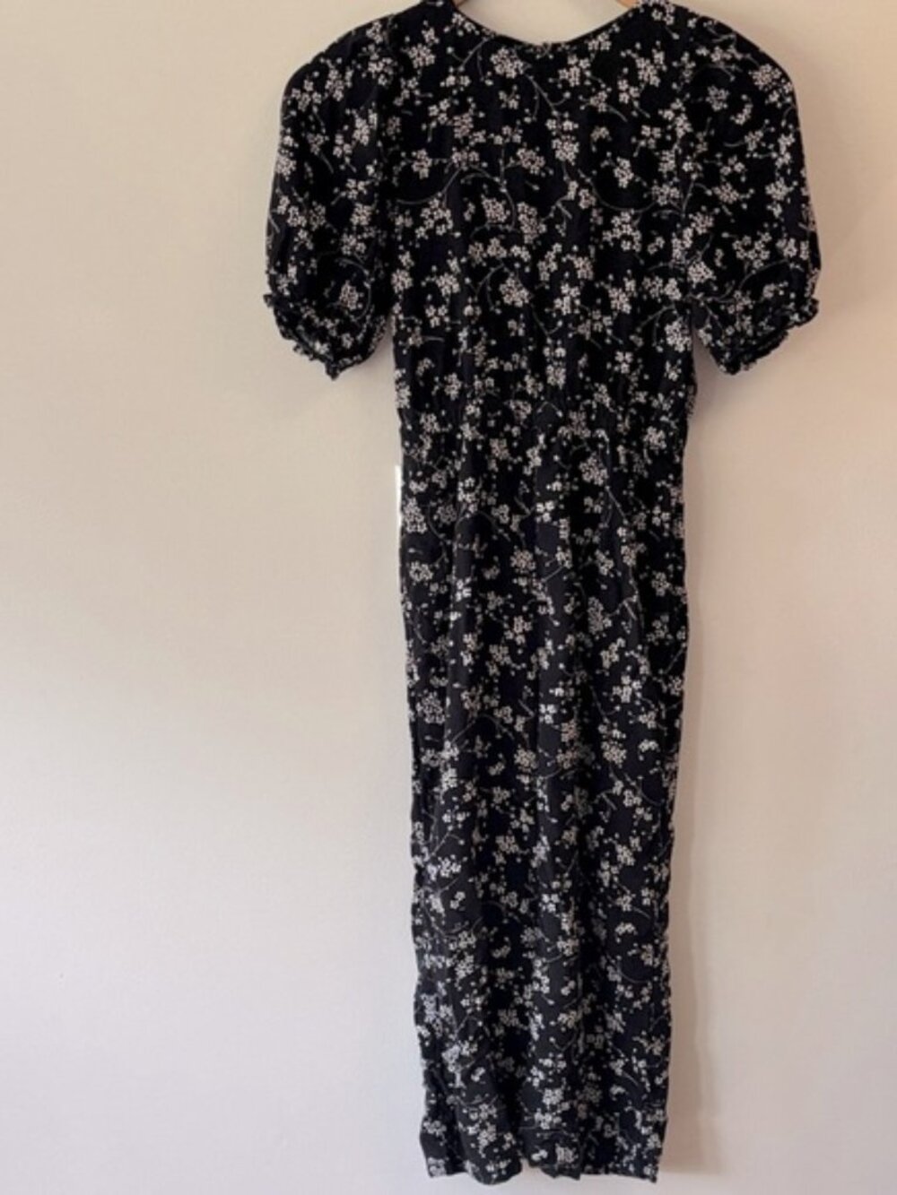 Girls sz 8-10 open back black floral romper jumpsuit